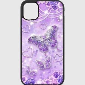 Purple butterfly bling Phone Case